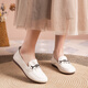 Zapatos de madre de cuero suave de cuero genuino Kanglibi Zapatos individuales de mediana edad y viejos cómodos y no cansados zapatos de cuero de mediana edad y viejos zapatos para mujeres jóvenes y sin deslizamiento de la primavera y otoño 672 zapatos individuales fuera de la orden de compra blanca entrega temprana 35