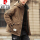 皮尔卡丹（pierre cardin）连帽男士羽绒服冬季冲锋外套2025新品潮流工装简约百搭白鸭绒外套 YR9871咖啡色 XL 适合120-135斤