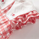 DAVE&BELLA cotton children's dress children's clothing new baby girl princess skirt children's plaid skirt girl's skirt children's skirt red plaid in stock 80 cm (recommended height 73-80cm)
