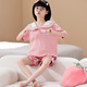 Langsha mère et fille habille parent-enfant pyjamas filles d'été à manches courtes en coton mince coton habitant petite fille étudiante SUPPORT LYP693 M Femmes 150-160cm / 80-98jin [Jin est égal à 0,5 kg]