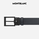 Montblanc MONTBLANC Men's Square Pin Buckle Black Blue Belt 35mm 131188 New Year Gift