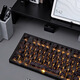 腹灵mk870pro黑莓侧刻机械键盘蓝牙有线无线客制化电脑游戏静音办公 【三模】黑曜石Pro+等高线 水蜜桃轴V2【静音】 87键