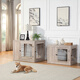 Yakong indoor furniture dog cage double door wooden cage medium-sized dog side animal cage iron cage with side door opening walnut medium size 91*58*67cm