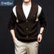 Goldlion Wool Cardigan Autumn and Winter New Men's Loose Sweater Knitted Jacket Zipper Stand Collar Wool Sweater Brown Brown L 175