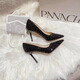 
Lienna high heels women's black red sole pure desire internet celebrity heightening sexy bed slim heel pointed toe temperament single shoes thin slim high heels [black 9cm] 39