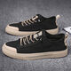 Neue Low-Top-Leinwandschuhe atmungsaktive Herrenschuhe trendige Schuhe Frühling und Herbstschuhe Vielseitige trendige Brettschuhe Korean Casual Schuhe Schwarz Orange 40 [Standard Lederschuhgröße]