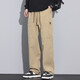 Charlotte casual pants men's work pants 2025 new men's autumn and winter American loose straight teenager multi-pocket pants 9856 Military Green L 105-125Jin[Jin equals 0.5 kg]