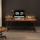 Meize walnut color solid wood electric lifting table home work table balcony double work table 2 meters long computer table (with male steak plug) pine table 220*60*4.5cm