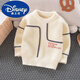 Disney Children's Mink Pullover Boy Pullover Herbst- und Winterstil 2024 Neuer Stil kleiner und mittelgroßer Kinderbabypullover Beige plus Samt verdickte 140