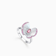 Muye Zhang Wen's same style natural colored treasure 925 silver pink gemstone ring Butterfly open ring original design jewelry Butterfly open ring 11-12# 0.34 carat