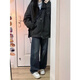 7 Hochwertige Arbeitsjacken für Männer und Frauen im Frühjahr und Herbst Neue Amerikaner Retro lässig losen Solid Color Männer und Frauen-Fliegerjacke Top SSQ-684 Schwarz L.
