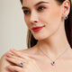 HKHL 925 Silver Tanzanite Blue Sapphire Necklace Women's Light Luxury Niche High-end Earrings Ring Set Birthday Gift Star Language Set (Necklace + Earrings + Ring)