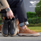 Siete lobos zapatos para hombres nuevos zapatos de cuero casual zapatos de cuero genuino para hombres zapatos de trabajo de verano zapatos espesas de llave espesa 42 zapatos de cuero talla