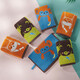 Jieyu Vosges children's absorbent cartoon cotton small towel face towel with lanyard type A blue one 50x25cm