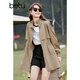 Baitu Betu Women's Spring New Whrodbreaker Stand Strament Stand Compet Jacket Branding The Word Breaker Women 2401T49 Хаки С.