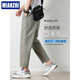 Cotton-made ice silk cool summer thin casual pants for men loose straight 2024 new tapered cropped pants summer pants 9904 black [cotton breathable high quality] S 95-110Jin [Jin equals 0.5 kg]