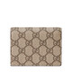 Gucci (GUCCI) classic women's beige/ebony presbyopia canvas gray pink leather card bag 65861017WAG5788 beige/ebony
