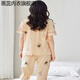 Huarui 2025 Neue Pyjamas für Frauen im Sommer Dünner reines Baumwoll-Kurzärärmel-Hosen Strickjacke Home Clothing Set Y9721 Einzelgröße M-Code Empfohlen 80-100 Jin [Jin Equals Equals gond 0,5 kg] Verschleiß