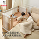 Babudou (BOBDOG) [New Model Upgrade] Crib Multifunctional Bed Removable Baby Bed Newborn Solid Wood Bed Spliced ​​Large Bed Nude Bed + Yanbian + Bed Circle + 10cm Air Mattress