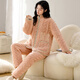 Mandleifen Pijamas de invierno Acolchado de tres capas Traje de terciopelo coral para mujer Ropa de hogar Otoño e invierno 2023 Nuevo estilo 12247 Mujer M (80-100 Jin Jin equivale a 0,5 kg)