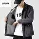 CINESSD clearance and pick-up of the store and wear-resistant casual work jacket top for men autumn and winter Japanese retro denim jacket men large size Y848 black denim jacket L [110-130Jin [Jin equals 0.5 kg]]