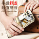 Applicable to OPPOFindN3Flip mobile phone case electroplated magnetic hinge finger ring case film folding anti-fall mobile phone protective case cover champagne gold [shell film]