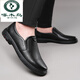 Woodpecker leather shoes men's sandals for summer breathable thin leather business casual shoes soft sole hollow hole punched men's shoes dad's shoes flagship official brand - black hollow 6626 38