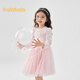 Balabala children's clothing girls dress children's knitted skirt 2025 spring bow mesh skirt sweet 209125111003