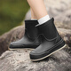 Yunshun Rain Shoes Women's New Rain Boots Cute Overshoes Water Shoes Water Boots Women's Rubber Shoes Parent-child Lightweight Medium Tube Fashionable and Cute Rubber Short Rear Lifting Push Solid Yellow 2.5cm 37