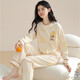 Cat man pajamas for women in spring and autumn pure cotton long sleeves large size summer 2025 new cotton home clothes round neck set 09M9901 trousers + long sleeves M [recommended 80-100Jin [Jin equals 0.5 kg]]