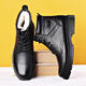 
Gu Wenlun military hook boots men's cotton boots genuine leather Martin boots cruiser cotton shoes men's high top leather shoes men's fur integrated 3519-1 black single shoe style 38