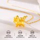 Dewey Fan's gold-plated silver 999 gold Tsundere Cat Necklace New Fashion Cute Three-dimensional Cat Pendant as a gift for your girlfriend Tsundere Cat Single Pendant (Thick Gold Layer)