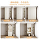 Quanyou Home Cream Style Large Wardrobe with Dressing Table Combination Wall Wardrobe Plus Height Clothes Storage Cabinet Two-Door Wardrobe + Dressing Cabinet + Makeup Mirror + Makeup Stool
