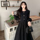 High school student adult dress women's winter 18-year-old graduation evening dress French gentle round neck knitted dress black L recommended 105-115 Jin Jin equals 0.5 kg