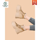 Specht Innere erhöhte Schneestiefel für Frauen 2023 neue verdickte Baumwollschuhe Winter plus Samt -Turnschuhe kleine dicke Sohle 10 cm Lk 7333 Gold Single Layer 36