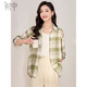 First application thin plaid shirt women's long-sleeved Korean style loose shirt casual top air-conditioning shirt jacket SW26A11