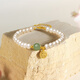 Saturday Fortune (ZLF) S925 Silver Freshwater Pearl Bracelet Women's Fortune Brand Hetian Jade Bracelet Bracelet for Birthday Gift Bracelet Chain Length 17+3cm