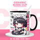 Jue District Zero Ailian Hai Girl Peripheral Zweidimensionales Trinkbecher Keramik 1 Porzellan Becher Geburtstagsgeschenk Ornament Weiße Mk1105 Exquisite Keramik-Tasse + Löffel + Tasse Deckel