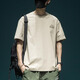 
Cotton high-end heavy short-sleeved T-shirt men's loose large-size half-sleeved T-shirt in summer new American fashion brand printed top HST1518 white short-sleeved M size