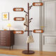 Qiyinge solid wood clothes hanger floor-standing bedroom coat rack living room clothes rack floor-standing clothes hanger household vertical bag rack