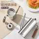 HUYO oil kettle kitchen 304 stainless steel oil filter kettle household with filter pouring oil bottle food grade thickened oil storage container walnut oil filter kettle large + free cleaning brush