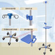 
Li Dakang [9276 people praised] Mobile infusion stand with wheel drip bracket thickened stainless steel infusion stand salt water receptacle bottle ABS plum blossom base + 4 hook + wheel + round tray