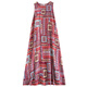 JIANDANG (JIANDANG) large size women's summer round neck thin silk loose vacation style big skirt hem beach sleeveless vest dress 9908 red one size [180Jin [Jin equals 0.5 kg] below]
