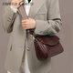 
CHANEELR / KARITH official website bag women's bag cowhide leather new crossbody single shoulder pillow small bag light luxury birthday gift for wife and girlfriend wine and coffee color high-end feeling ck style for girlfriend practical and high-end