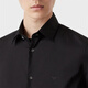 ARMANI/阿玛尼 EA 男士刺绣鹰标时尚修身短袖衬衫 8N1C91 1NI9Z 深棕色 U6195 L