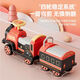 
Wanre children's electric four-wheel train track car can be remotely controlled and can be charged to sit on a double second child for boys and girls 1-6 years old. Low-end Chinese red locomotive without carriage