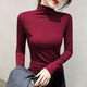 Spring new modal half turtleneck bottoming shirt for women in autumn and winter, versatile slim solid color inner long-sleeved T-shirt top D56-black 3XL recommended 145-160