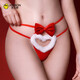 Jesbon Christmas hat sexy three-point hot free passion open-stand underwear sexy underwear out Velvet Christmas hat men's thong