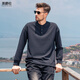 Enjeolon 330G Heavy Henley Collar Sweatshirt Men's 2024 Autumn New American Style Loose Pullover Top Brown 2XL