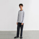 Aimer Kids Modal Home Kleidung Schlafkleidung für Jungen Pull-up-Langarmpyjama/Pyjamas Hosen Jungen A-Klasse Klon Pyjamas Top-Grau AK241F722 165